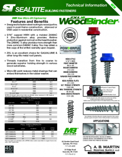 WoodBinder Spec Sheet
